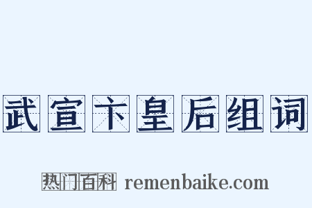 武宣卞皇后组词是什么意思的图片
